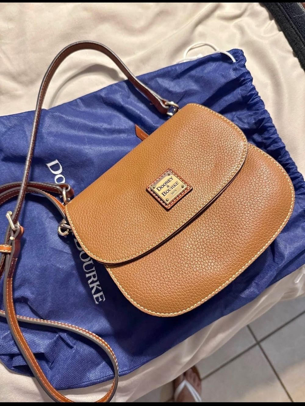 Dooney & Bourke Saddle Crossbody in Cognac Brown